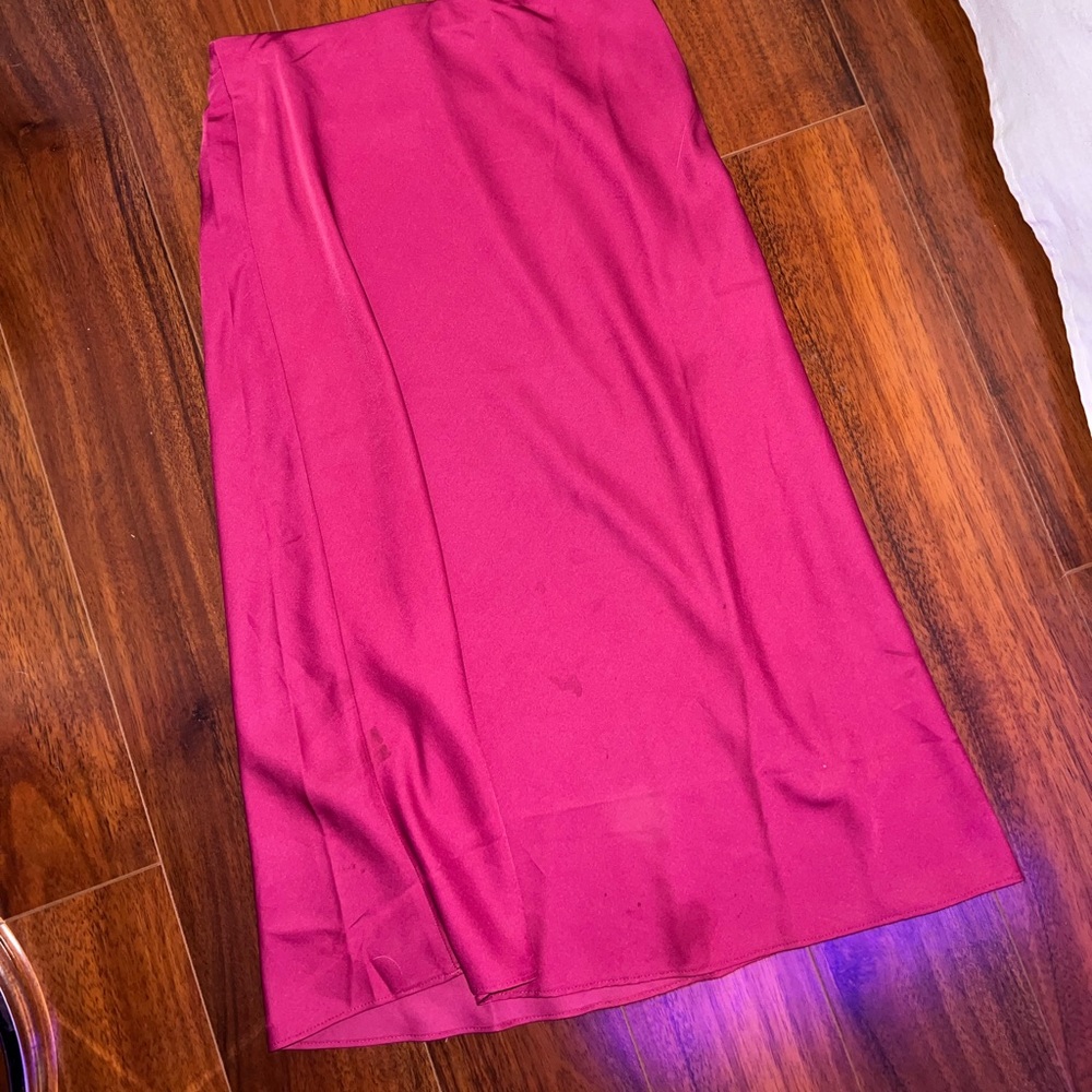 MIDI dark pink color skirt